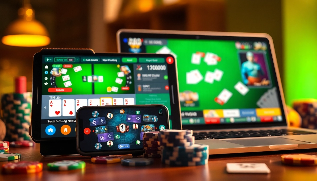 Exciting online card gaming experience on gamebaidoithuong.com.vc with vibrant graphics and engaging interface.