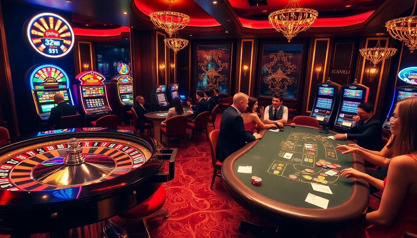 Experience the thrill of 32win gaming with vibrant casino tables and excitement in play.