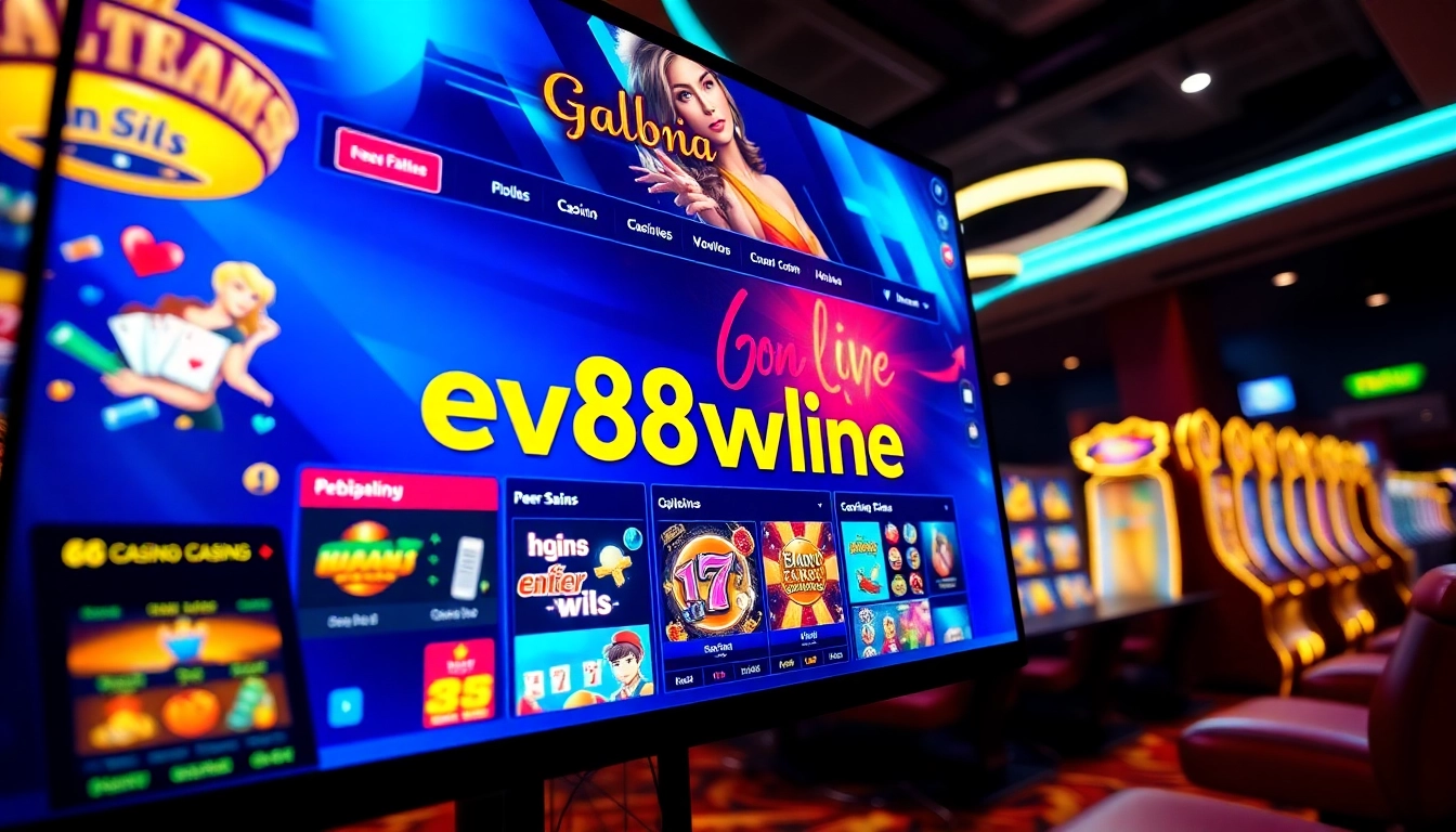 Engaging online casino interface showcasing ev88win.live with vibrant games and user-friendly design.